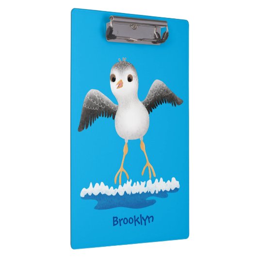 かわいいベビーサンドパイパー漫画イラストレーション クリップボード (右)