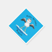 かわいいベビーサンドパイパー漫画イラストレーション スタンダードカクテルナプキン (角)