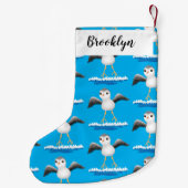 かわいいベビーサンドパイパー漫画イラストレーション スモールクリスマスストッキング (裏面)