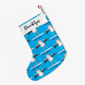 かわいいベビーサンドパイパー漫画イラストレーション スモールクリスマスストッキング (裏面 (吊り時))