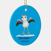 かわいいベビーサンドパイパー漫画イラストレーション  セラミックオーナメント (右)