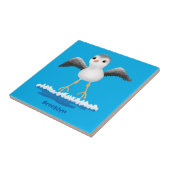 かわいいベビーサンドパイパー漫画イラストレーション タイル (側面)