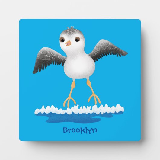 かわいいベビーサンドパイパー漫画イラストレーション フォトプラーク (正面)