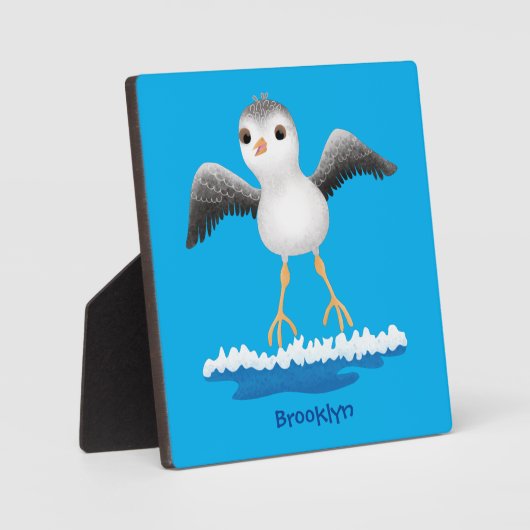 かわいいベビーサンドパイパー漫画イラストレーション フォトプラーク (正面)