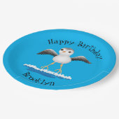 かわいいベビーサンドパイパー漫画イラストレーション ペーパープレート (アングル)