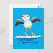 かわいいベビーサンドパイパー漫画イラストレーション ポストカード (正面/裏面)