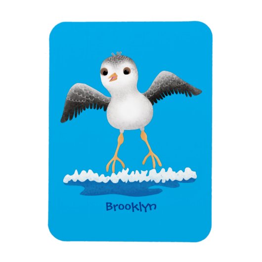 かわいいベビーサンドパイパー漫画イラストレーション マグネット (縦)