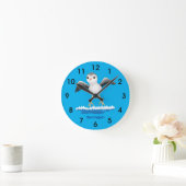 かわいいベビーサンドパイパー漫画イラストレーション ラウンド壁時計 (ホーム)