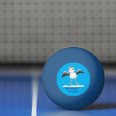 かわいいベビーサンドパイパー漫画イラストレーション 卓球ボール (ネット)