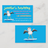 かわいいベビーサンドパイパー漫画イラストレーション 名刺 (正面/裏面)