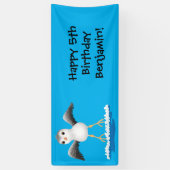 かわいいベビーサンドパイパー漫画イラストレーション 横断幕 (縦)