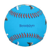 かわいいベビーサンドパイパー漫画イラストレーション 野球ボール (裏面)