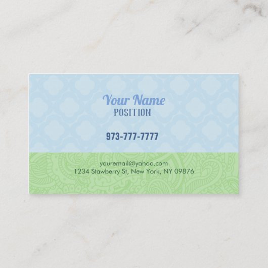 かわいいベビーシッターの名刺 名刺 (裏面)