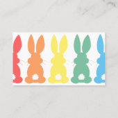 かわいいベビーシッターの育児の虹のバニーのシルエット 名刺 (裏面)