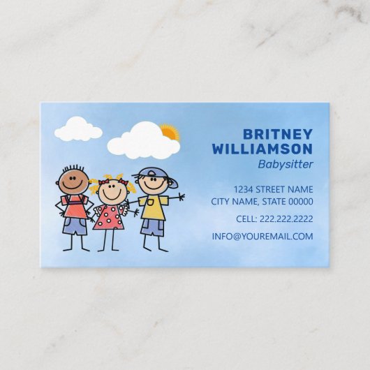 かわいいベビーシッターの託児 名刺 (正面)