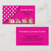 かわいいベビーシッターまたは育児サービス 名刺 (正面/裏面)