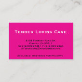 かわいいベビーシッターまたは育児サービス 名刺 (裏面)