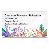 かわいいベビーシッターフローラボタニカル名刺 マグネット名刺 (正面)