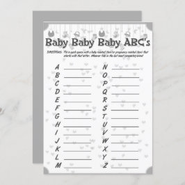 かわいいベビーシャユニセックスワーabcゲーム 招待状