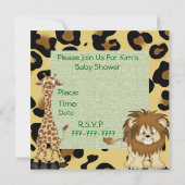 かわいいベビーシャワーのチータのテーマの招待状 招待状 (裏面)