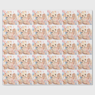 かわいいベビーシャワーの包装紙 | タンブル・ウォーターカラー ラッピングペーパー