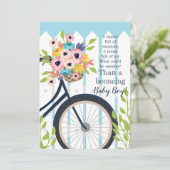 かわいいベビーシャワーガーデンパーティーフローラ招待状 招待状 (スタンド正面)