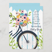 かわいいベビーシャワーガーデンパーティーフローラ招待状 招待状 (正面/裏面)