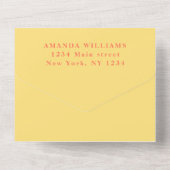 かわいいベビーシャワーキツネハレ女の子フローラ オールインワン招待状 (裏面)