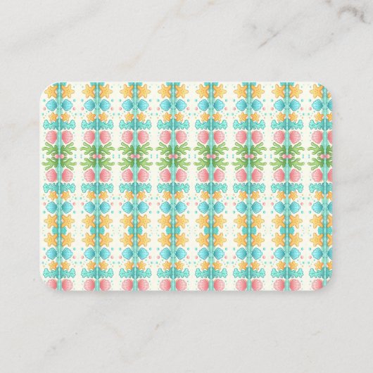 かわいいベビーシャワーシーライフラッフルチケット 名刺 (裏面)