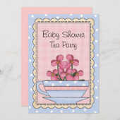 かわいいベビーシャワーティーパーティー招待状 招待状 (正面/裏面)