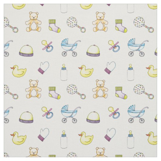 かわいいベビーシャワーパターン ファブリック (見本)