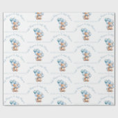 かわいいベビーシャワーラッピング紙の男の赤ちゃん ラッピングペーパー (フラット)