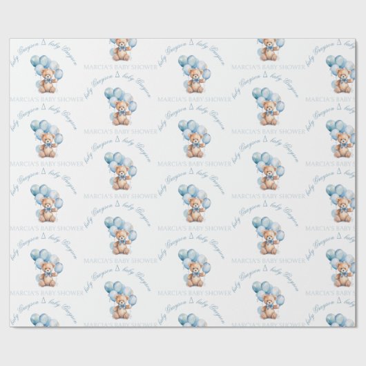 かわいいベビーシャワーラッピング紙の男の赤ちゃん ラッピングペーパー (フラット)