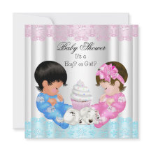 かわいいベビーシャワー性別発表カップル