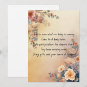 かわいいベビーシャワー招待状 – スウィートウェルカムパーティー 招待状 (正面/裏面)