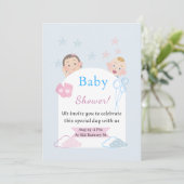 かわいいベビーシャワー招待状 | 男女兼用 招待状 (スタンド正面)