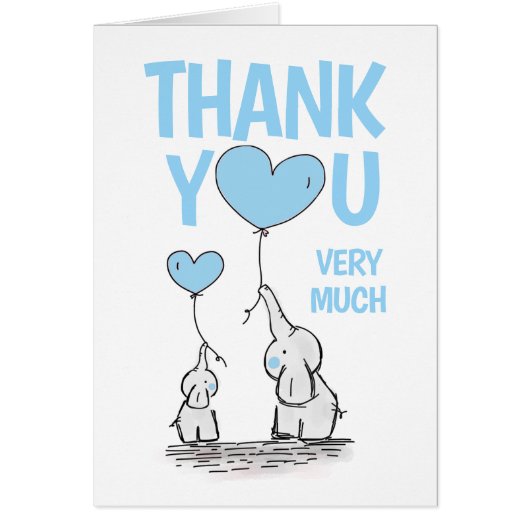 かわいいベビーシャワー象の警官ありがとう (正面)