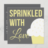 かわいいベビーシャワー|愛がまき散らされる 招待状 (正面/裏面)