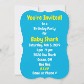かわいいベビーシャーク漫画 招待状 (裏面)