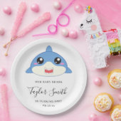 かわいいベビーシャーク誕生日パーティーの招待状 ペーパープレート (パーティー)