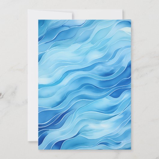 かわいいベビーシャーク魚ザシー誕生日ボーイ 招待状 (裏面)