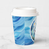 かわいいベビーシャーク魚ザシー誕生日ボーイ 紙コップ (右)