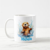 かわいいベビーシーオッターインウォーターパーソナライズされたスプラッシュ コーヒーマグカップ (左)