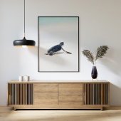 かわいいベビーシータートルオンザビーチ ポスター