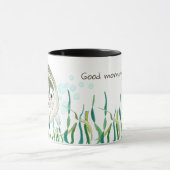 かわいいベビーシールカラーイラストレーショングッドモーニング マグカップ (中央)