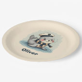 かわいいベビーシール（セーラーハットとスカーフ） ペーパープレート (アングル)