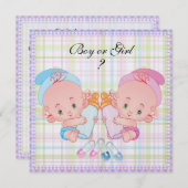 かわいいベビージェンダーリビールパーティの招待状 招待状 (正面/裏面)