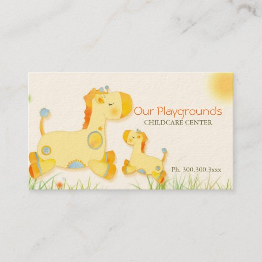 かわいいベビージラフェスチャイルドケアデイサービスセンター 名刺 (正面)