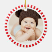 かわいいベビージンジャーブレッド女の子フォト初めてのクリスマス セラミックオーナメント (裏面)