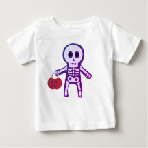 かわいいベビースケルトンハロウィーンベビーTシャツ